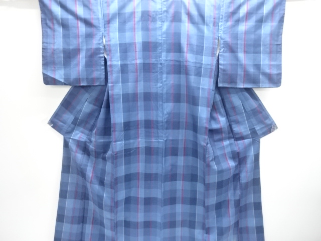 JAPANESE KIMONO / ANTIQUE KIMONO / SILK / FUSHI TSUMUGI / WOVEN STRIPE